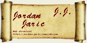 Jordan Jarić vizit kartica